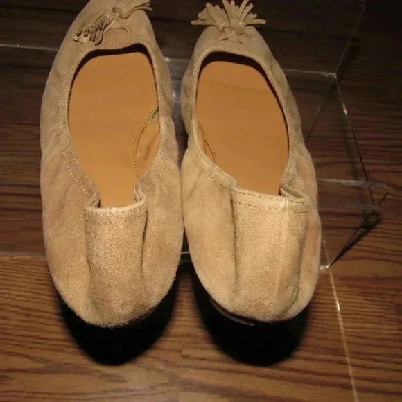 J. CREW Tan Tassel Leather Ballet Flats Size 8 - Picture 3 of 4